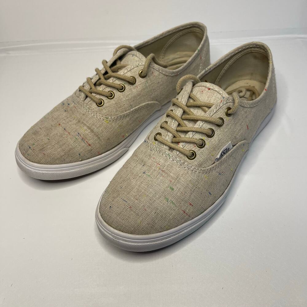 VANS Speckled Chambray Beige Oatmeal Lace-Up Shoes Women's - Size 6.5 - Picture 3 of 5